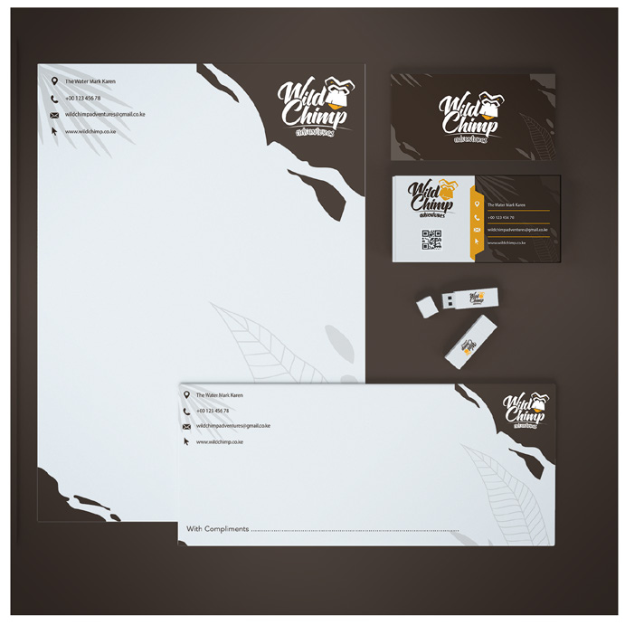 Wild Chimp Adventures stationery and business cards