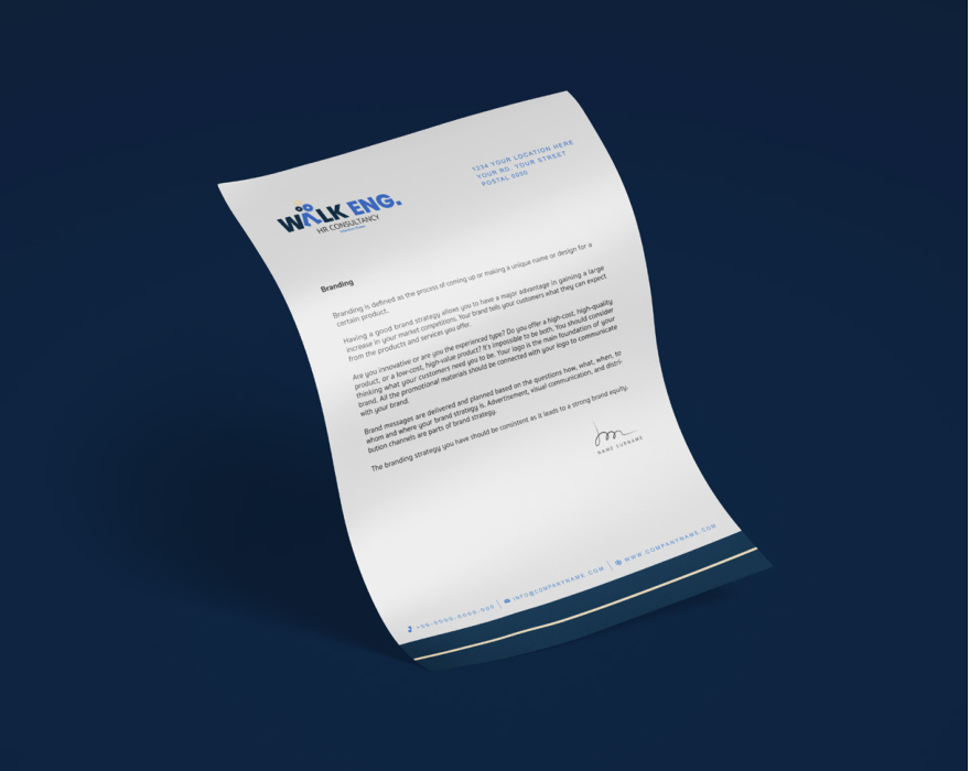 Walk Eng. HR Consultancy branded stationery