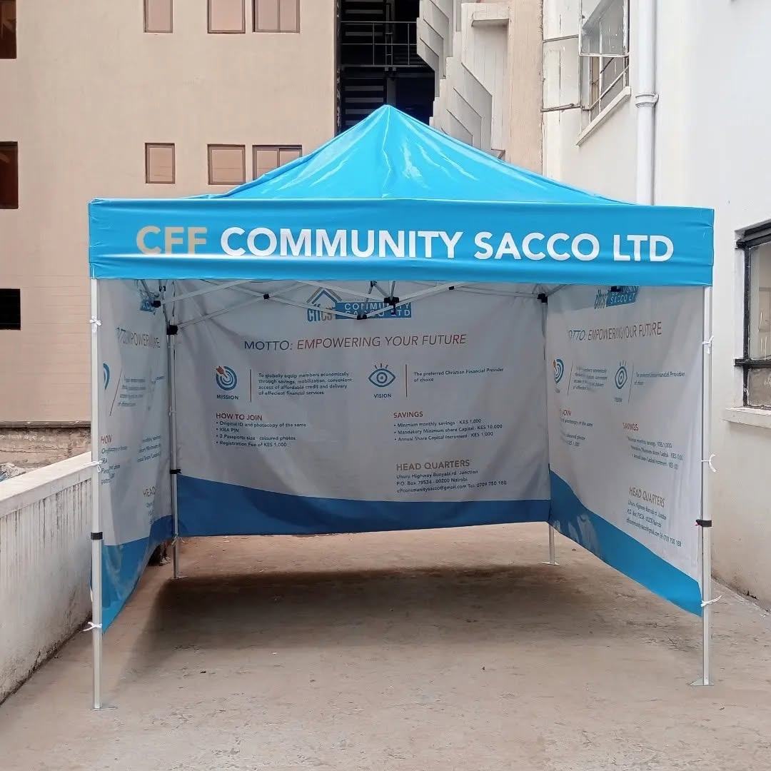 CFF Community SACCO branded tent