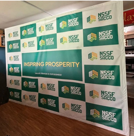 Branded backdrop and event display